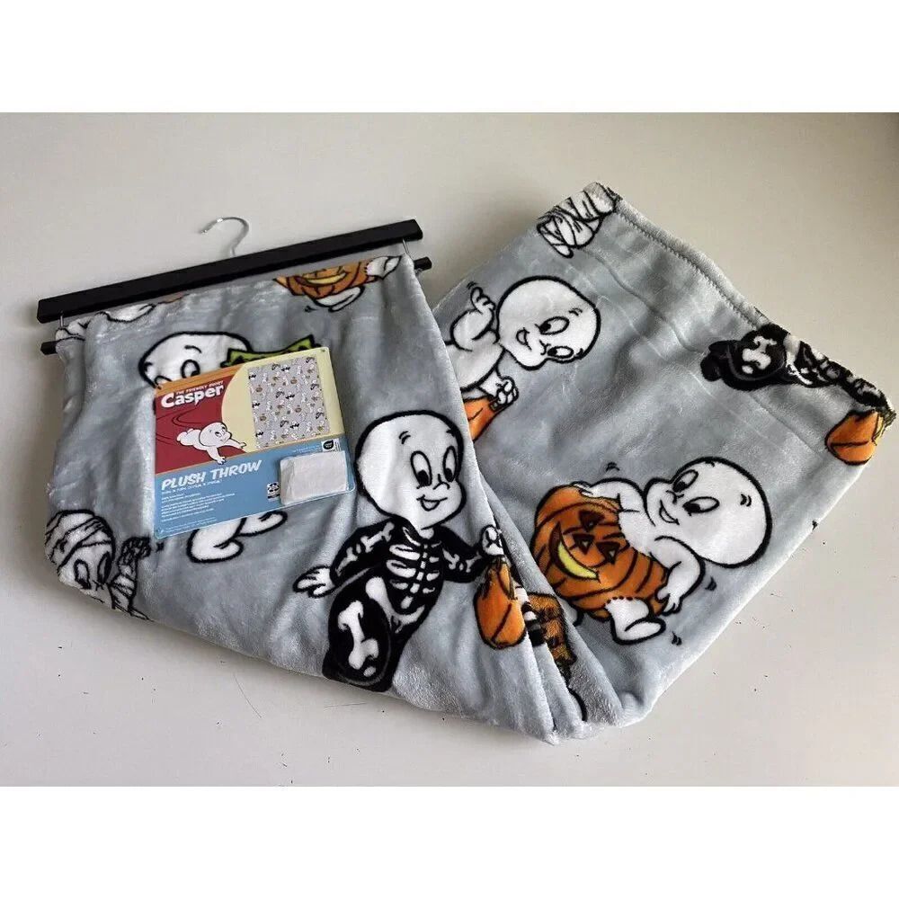 Casper the Friendly Ghost Plush Soft Blanket Throw 50x70” Halloween Costumes NEW